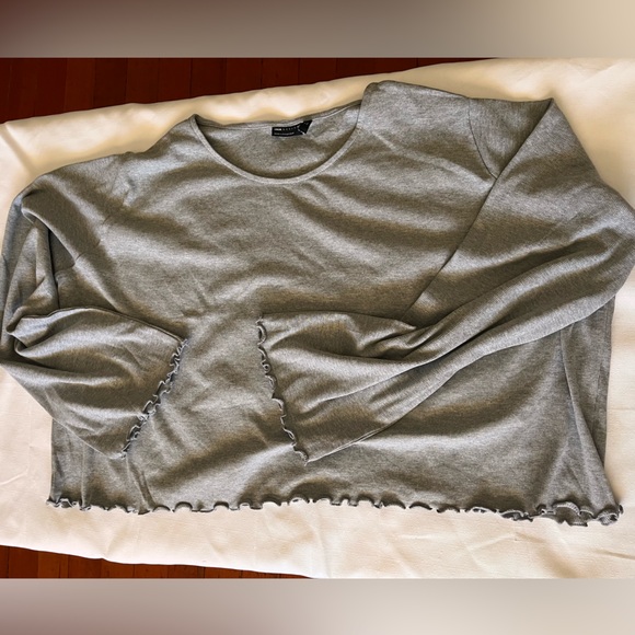 ASOS Design Gray Ribbed Top - Picture 4 of 5